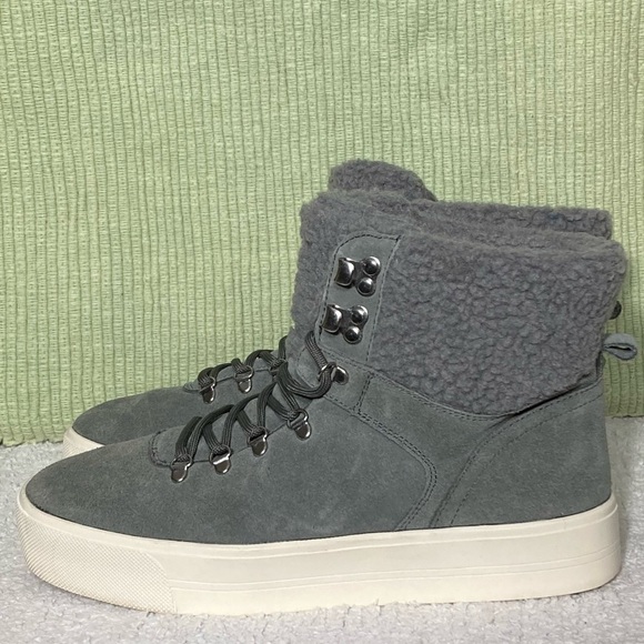 MARC FISHER Women's MFDARLEN-T Grey Suede Lined Boots Sneaker Shoes SZ 9.5M - Picture 2 of 12